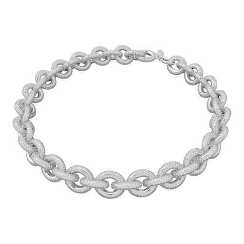 Colar Dextera, Pavé, Branco, Banhado a ródio