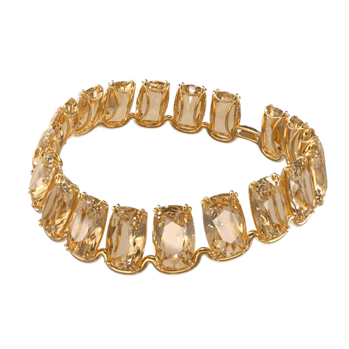 Gargantilha Harmonia, Grandes cristais flutuantes, Amarelo, banhado a dourado