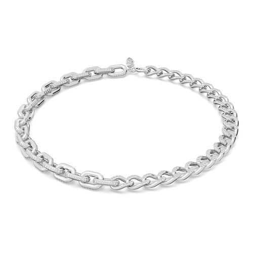 Colar Dextera, Pavé, Branco, Banhado a ródio