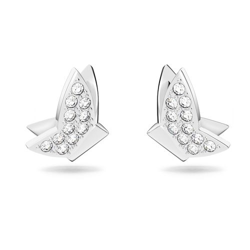 Brincos stud Lilia, Borboleta, Branco, Banhado a ródio