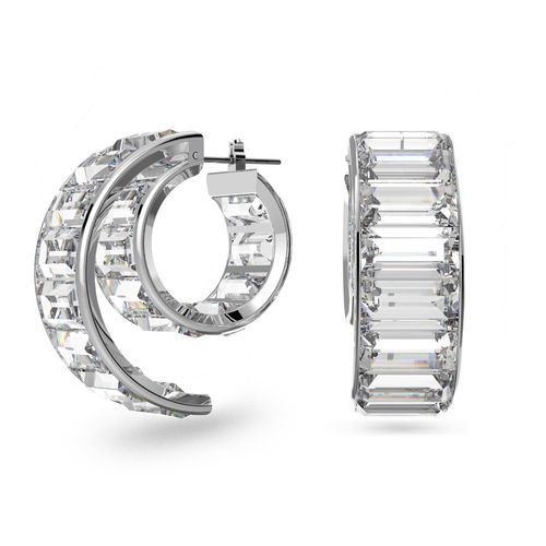 Brincos Matrix, Branco, Banho de Ródio