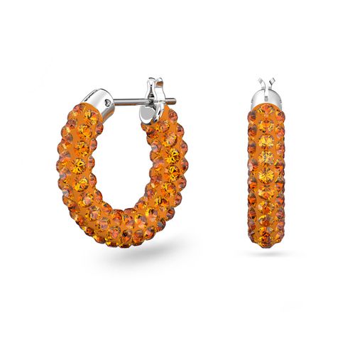 Brincos argola Tigris, Laranja, Banho de Ródio