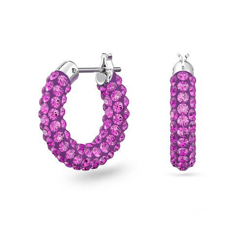 Brincos argola Tigris, Rosa, Banho de Ródio