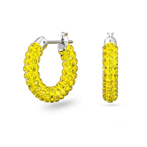 Brincos argola Tigris, Amarelo, Banho de Ródio