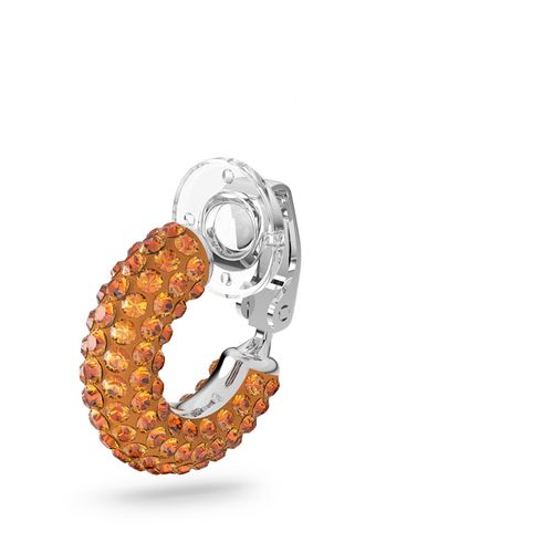 Brinco cuff Tigris, Laranja, Banho de Ródio