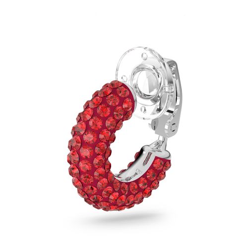 Brinco cuff Tigris, Vermelho, Banho de Ródio