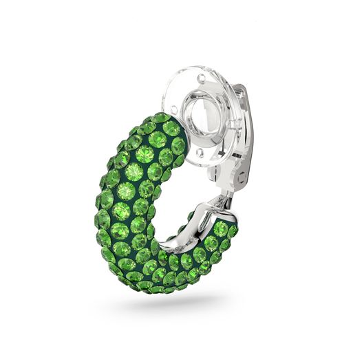 Brinco cuff Tigris, Verde, Banho de Ródio