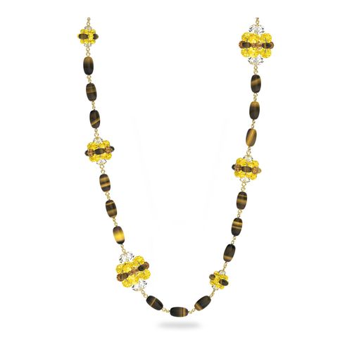 Colar Somnia, Marrom, Banho de Ouro