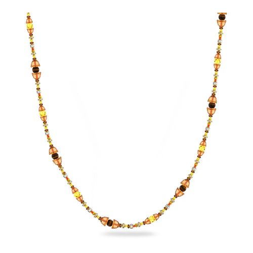 Colar Somnia, Extra compridos, Marrom, Banho de Ouro