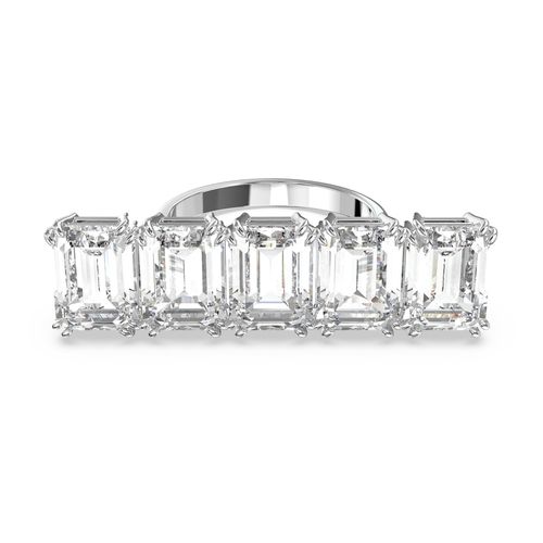 Anel cocktail Millenia, Branco, Banhado a ródio