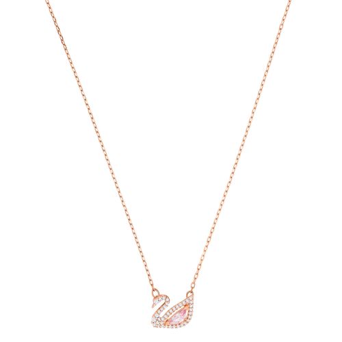 Colar Dazzling Swan, Multicolor, Revestido em Tom de Ouro Rosa