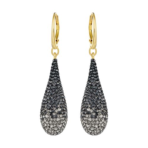 Brincos Abstract, Preto, Revestido em Tom de Ouro