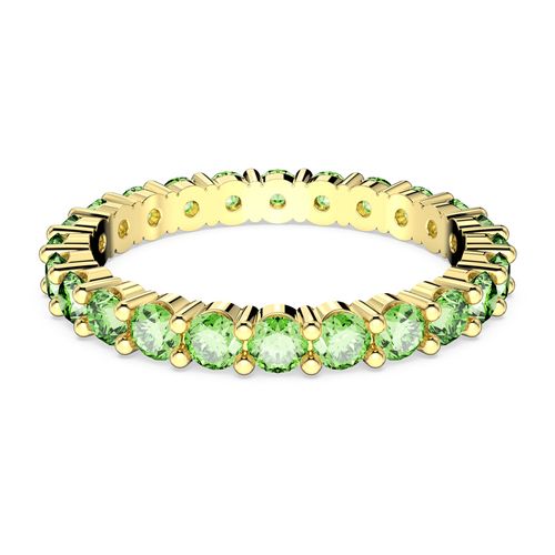 Anel Matrix, Lapidação redonda, Verde, Lacado a dourado