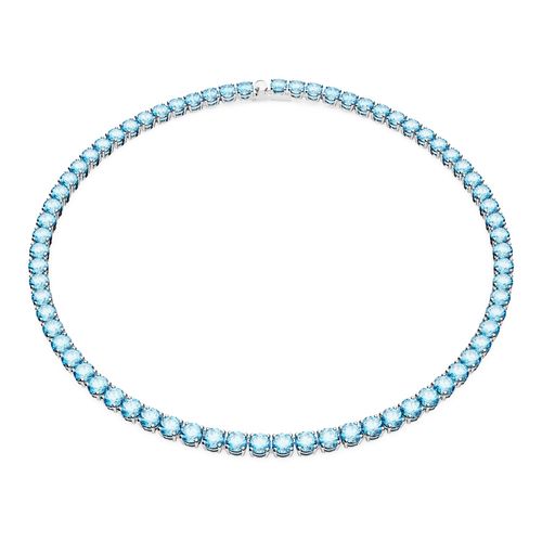 Colar Matrix Tennis, Lapidação redonda, Médio, Azul, Lacado a ródio