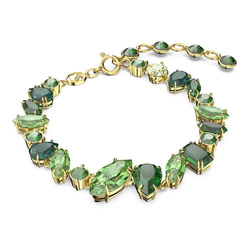 Pulseira Gema, Combinação de lapidações, Verde, Lacado a dourado