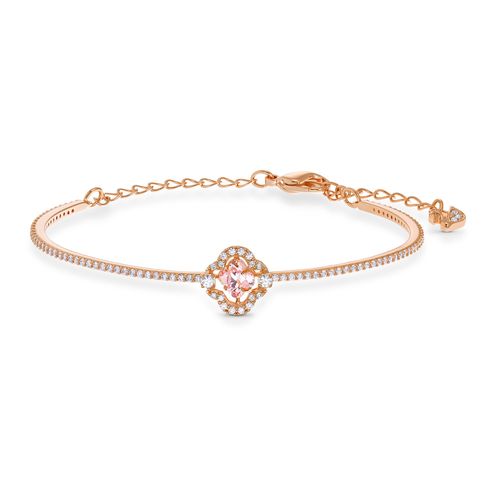 Pulseira Swarovski Sparkling Dance, Rosa, Revestido em Tom de Ouro Rosa