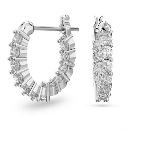 Mini argolas para orelhas furadas Vittore, brancas, banhadas a ródio