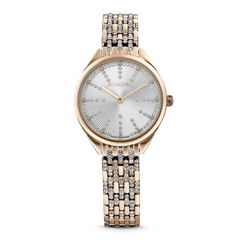 Relógio  Attract, Pulseira de metal, Branco, PVD dourado