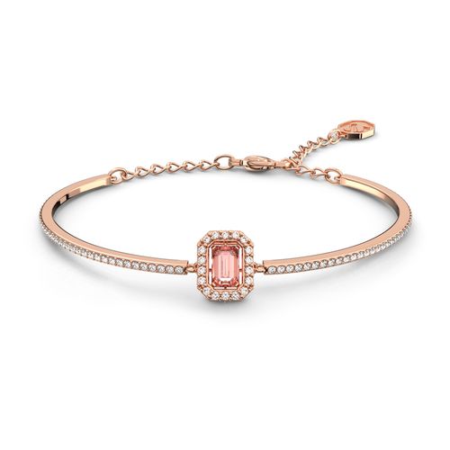 Bracelete Millenia, Swarovski Zirconia com lapidação octogonal, Rosa, Banhado a ouro rosa