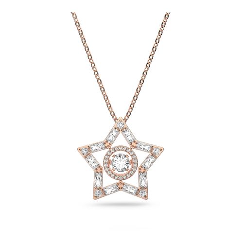 Pingente Stella, Branco, banhado a rosa dourado