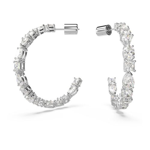 Brincos argola Mesmera, Combinação de lapidações, Brancos, Banhado a ródio