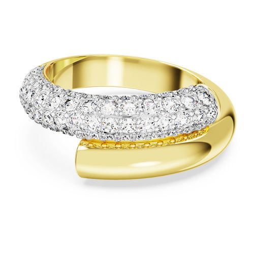 Anel cocktail Dextera, Branco, Banhado a dourado