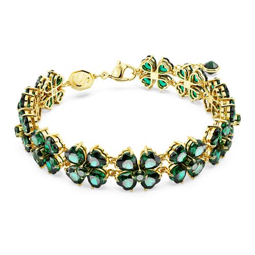 Pulseira Idyllia, Combinação de lapidações, Verde, Banhado a dourado