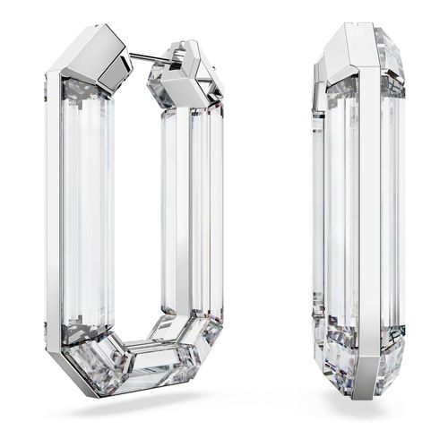 Brincos argola Lucent, Marcante, Modelo octagonal, Brancos