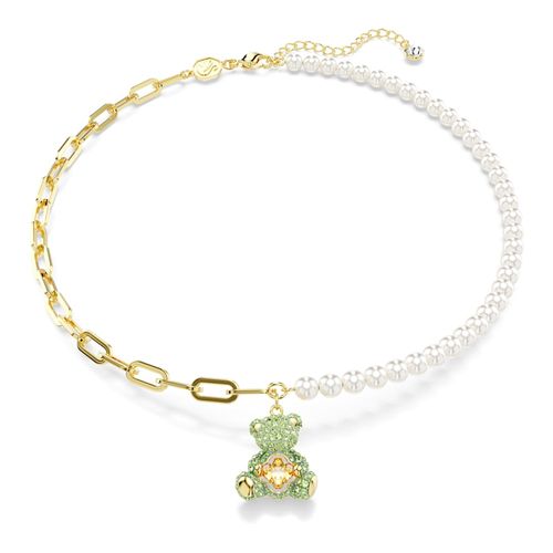 Pingente Teddy, Urso, Multicor, Revestido em dourado