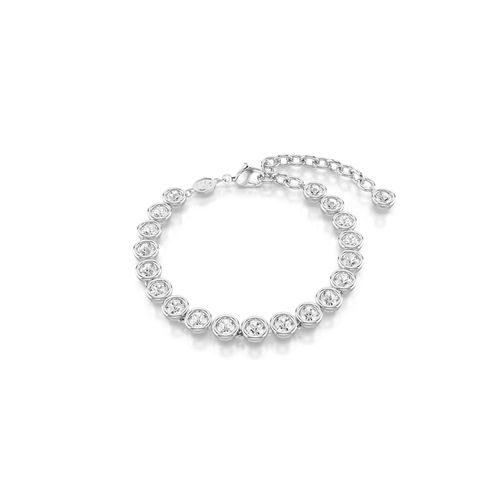 Pulseira Imber Tennis, Lapidação redonda, Branca, Revestido em ródio