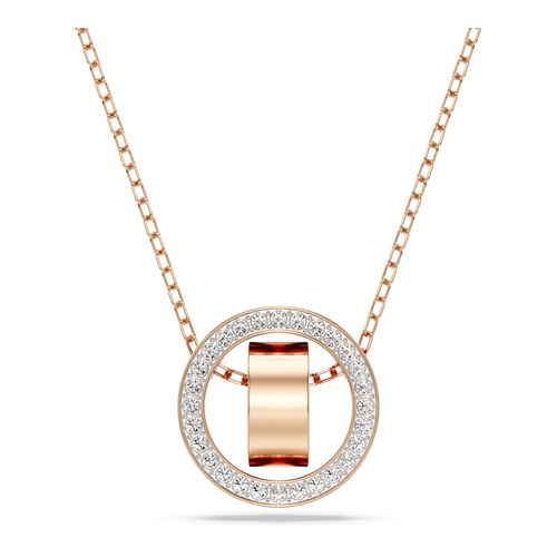 Pendente Hollow, Círculo, Branco, Banhado a rosa dourado