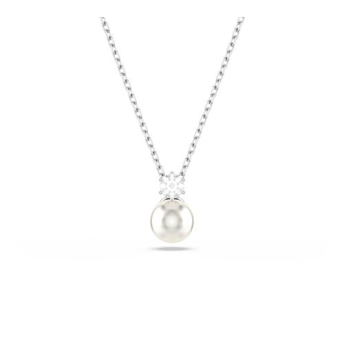 Pingente Matrix, Crystal Pearl, Lapidação redonda, Branco, Revestido em ródio