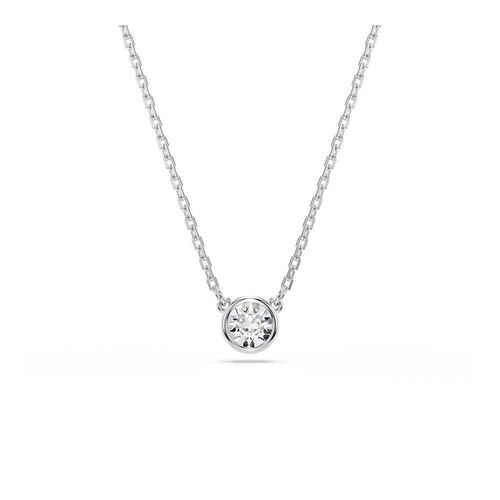 Pingente Imber, Lapidação redonda, Branco, Revestido em ródio