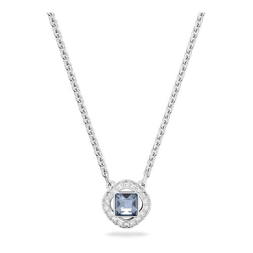 Colar Angelic, Lapidação quadrada, Azul, Lacado a ródio