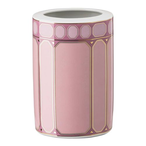 Vaso Signum, Porcelana, Pequeno, Cor-de-rosa