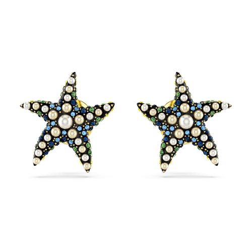 Brincos stud Idyllia, Estrela-do-mar, Pequenos, Multicor, Revestido em dourado