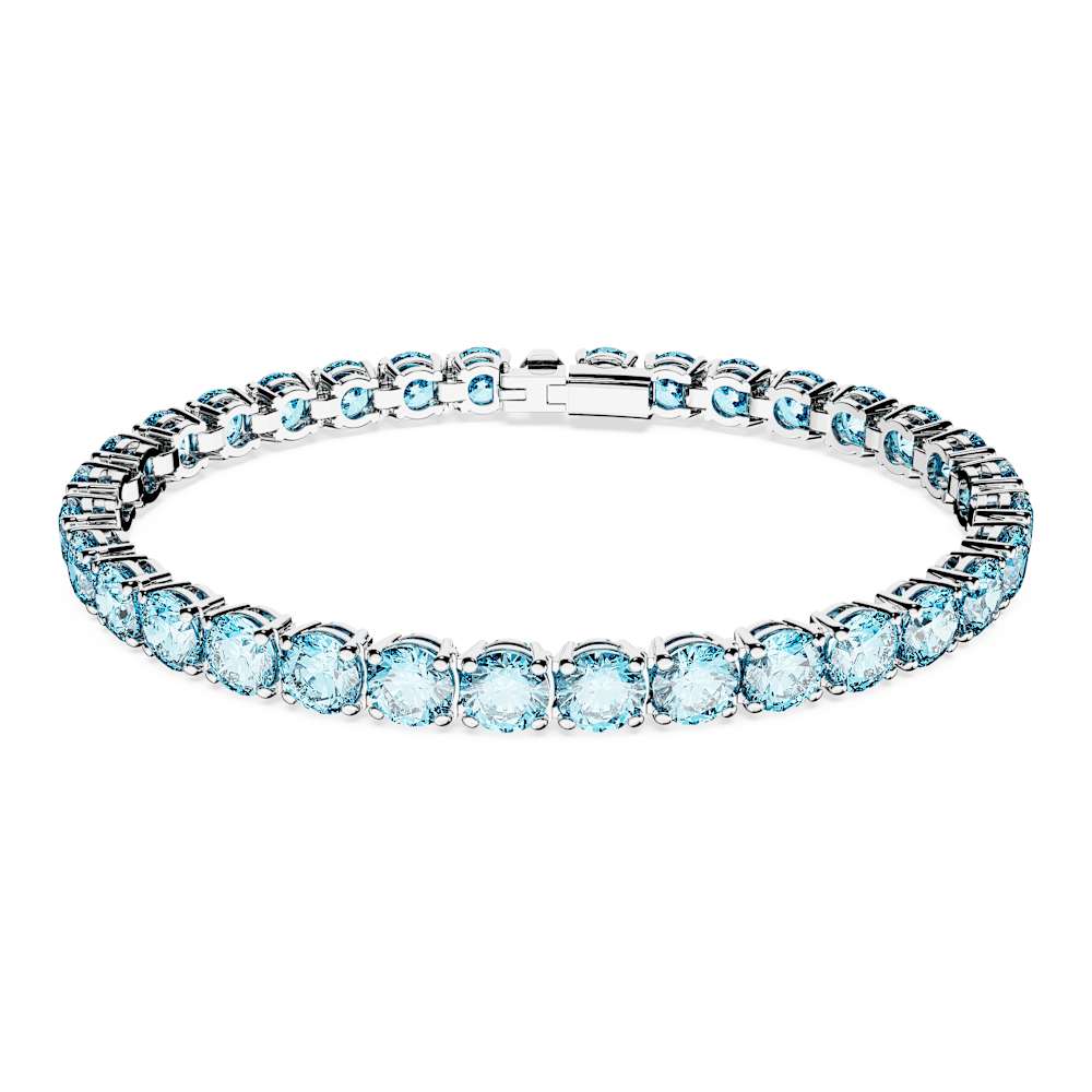 SWAROVSKI　Matrix Tennis ブレスレット　ブルー　M Pulseira Matrix Tennis, Lapidação redonda, Média, Azul, Lacado a