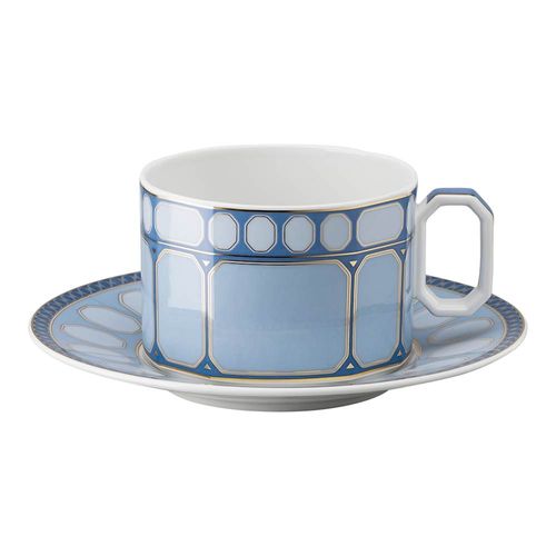 Chávena de chá com pires Signum, Porcelana, Azul