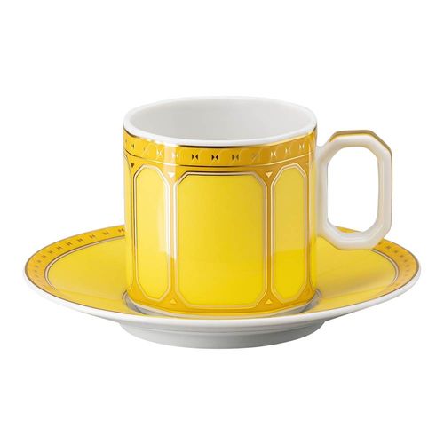 Chávena de bica com pires Signum, Porcelana, Amarelo