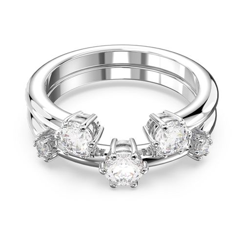 Anel Constella, Conjunto (2), Lapidação redonda, Branco, banhado a ródio