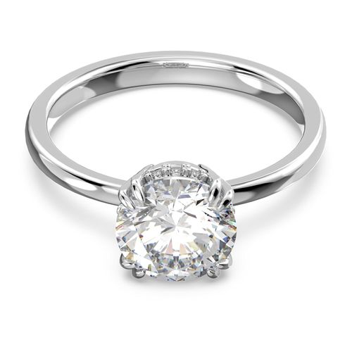 Anel cocktail Constella, Lapidação princesa, Branco, Lacado a ródio