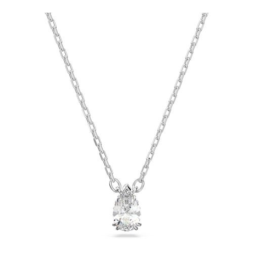 Pingente Millenia, Lapidação pera, Branco, banhado a ródio