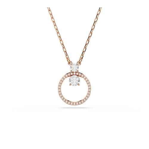 Pingente Constella, Pavé, Lapidação redonda, Branco, Revestido em rosa dourado