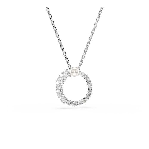 Pingente Matrix, Crystal Pearl, Lapidação redonda, Branco, Revestido em ródio