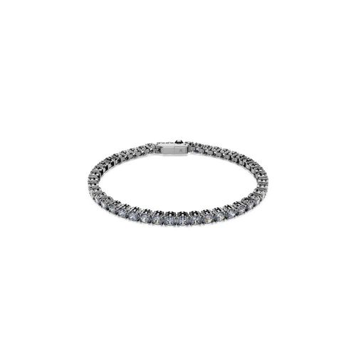 Pulseira Matrix Tennis, Lapidação redonda, Cinzenta, Revestida em ródio