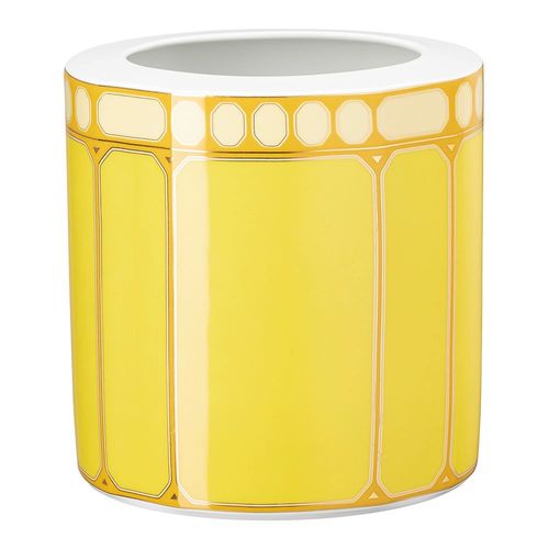 Vaso Signum, Porcelana, Largo, Amarelo