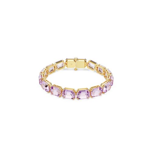 Bracelete Tennis Millenia, Lapidação octogonal, Roxo, Revestido em dourado
