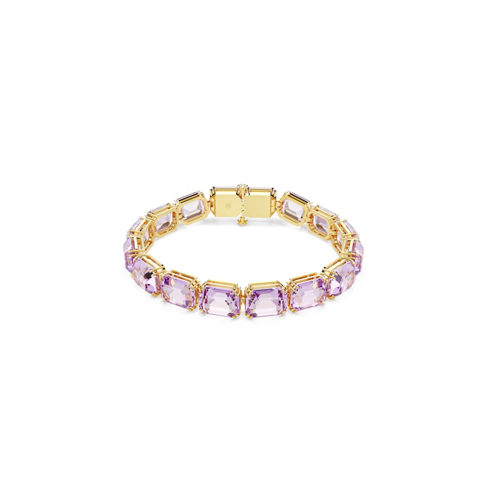 Bracelete Tennis Millenia, Lapidação octogonal, Roxo, Revestido em Bracelete Tennis Millenia, Lapidação octogonal, Roxo, Revestido em