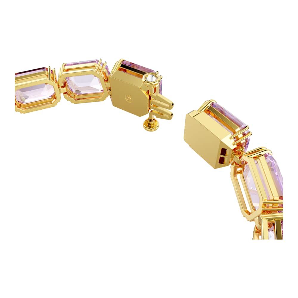 Bracelete Tennis Millenia, Lapidação octogonal, Roxo, Revestido em