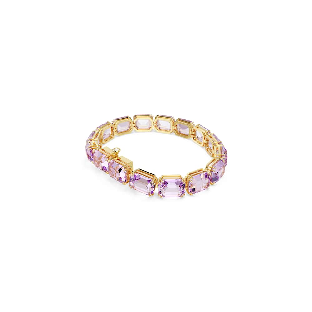 Bracelete Tennis Millenia, Lapidação octogonal, Roxo, Revestido em
